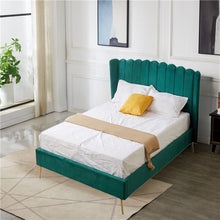 Load image into Gallery viewer, CLEARANCE - Vienna Velvet Bed - Peacock Green