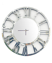 Load image into Gallery viewer, Decorative Silver Mirrored Clock - 2 Sizes Available