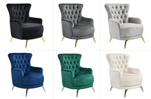 Load image into Gallery viewer, Grand Tufted Wing Chair - 6 Colours Available
