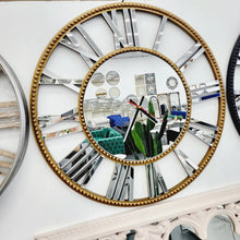 Load image into Gallery viewer, Decorative Beaded Mirrored Clock - 2 Colours Available
