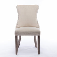 Load image into Gallery viewer, 2x Velvet Upholstered Dining Chairs Tufted Wingback Side Chair with Studs Trim Solid Wood Legs for Kitchen
