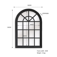 Load image into Gallery viewer, Window Style Mirror - Black Arch 100 CM x 150 CM
