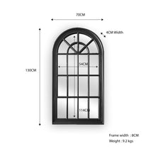 Load image into Gallery viewer, X-Large Window Style Mirror - Black Arch 100 CM x 180 CM
