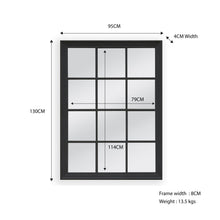 Load image into Gallery viewer, Window Style Mirror - Black Rectangle 95cm x 130cm

