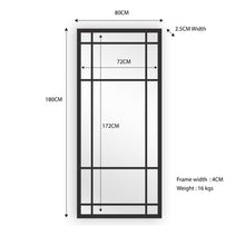 Load image into Gallery viewer, Window Style Mirror Full Length - Black 80 CM x 180 CM

