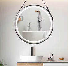 Load image into Gallery viewer, Interior Ave - LED Round Hanging Salon / Bathroom Wall Mirror - Black - 60cm
