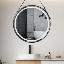 Load image into Gallery viewer, Interior Ave - LED Round Hanging Salon / Bathroom Wall Mirror - Black - 60cm
