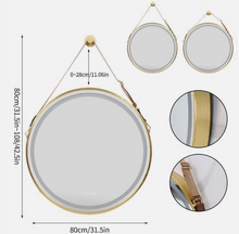 Load image into Gallery viewer, Interior Ave - LED Round Hanging Salon / Bathroom Wall Mirror - Gold - 80cm
