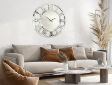 Load image into Gallery viewer, Decorative Silver Mirrored Clock - 2 Sizes Available
