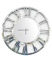 Load image into Gallery viewer, Decorative Silver Mirrored Clock - 2 Sizes Available

